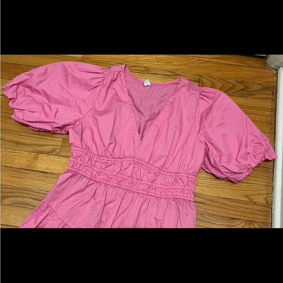 Old Navy Waist-Defined Puff-Sleeve Midi Dress - Picture 4 of 4